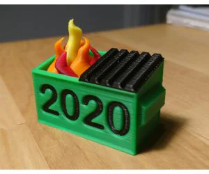 2020 Multicolour Dumpster Fire 3D Models