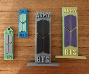 Bts Army Two Colour Keyring And Ornament 3D Models