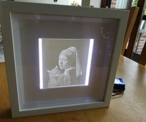 Lithophane With Ikea Ribba Frame And Led Lighting 3D Models