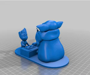 Kitbash Baby Yoda Baby Groot Remix 3D Models