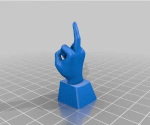 Middle Finger Fu Key Cap 3D Models