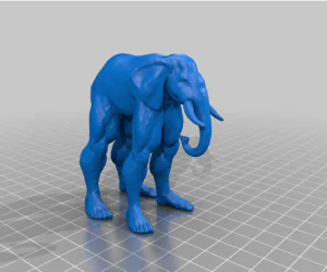 Elephant With Human Legs 3D Models