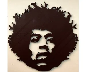 Jimi Hendrix Stencil Wall Art 3D Models