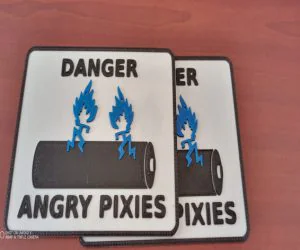 3Dprinted Ave Angry Pixies Sticker 3D Models