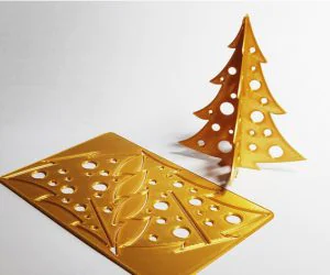 Christmas Tree Punch Out Card 3D Models