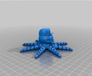 Cute Mini Octopus With A Cap 3D Models
