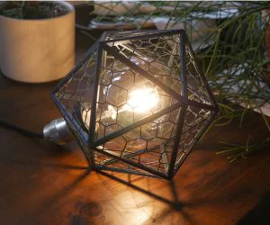 Icosahedron Lamp Voronoi Pattern 3D Models