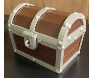 Hinged Treasure Chest With Latch Multi Colour 3D Models