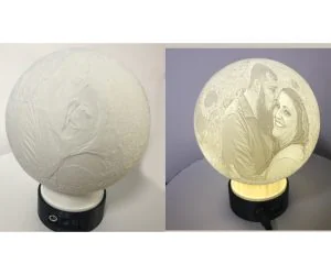 Lithophane Globe Led Stand 3D Models
