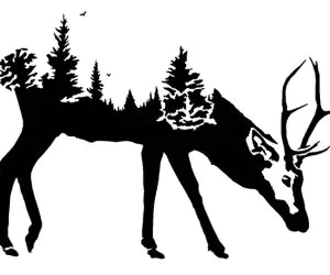 Forest Deer Stencil 3D Models