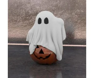 Ghost On Pumpkin Halloween 3D Models