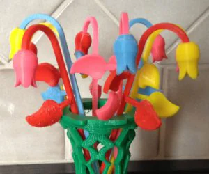 Spring Flowers With Vase 3D Models