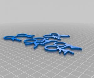 Keychain Couple Stick Figure 3D Models