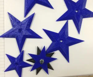 Various Sized Stars With Holes 3D Models