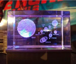 Bubblegram Laser Glass Led Display Stand 3D Models