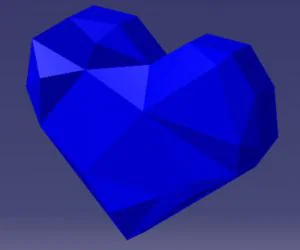 Geometric Heart Flat Bottom 3D Models
