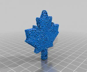 Voronoi Maple Leaf Keychain 3D Models