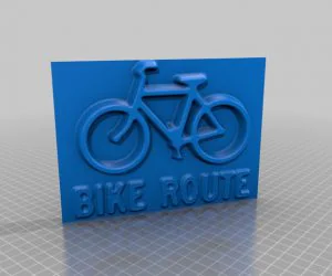 Bike Route Sign 3D Models