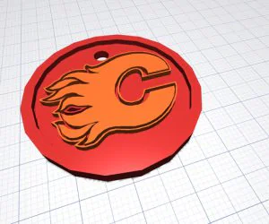Calgary Flames Keychain 3D Models