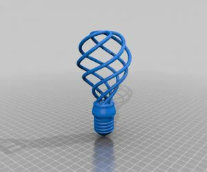 Spiral Lightbulb Sculpture Screw In Bottom 3D Models