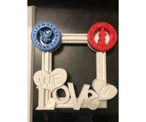 We Love U Picture Frame With Spots For Logos 3D Models