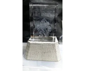 Laser Etched Glass Cube Stand Concrete Mold 3D Models