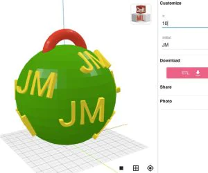 Craftml Customizable Ornament With Your Own Initials 3D Models