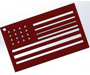 American Flag Keychain 3D Models