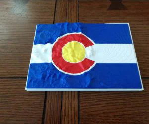 Colorado Terrain Flag Frame 3D Models