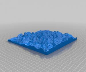 3D Map Of Mont Blanc Massif 3D Models