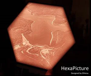 Hexagonal Lithophane Picture 3D Models