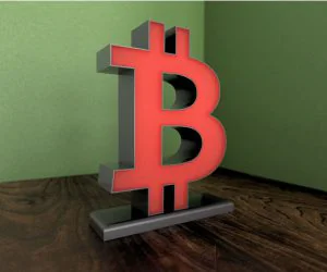 Bitcoin Glowing Wled 19 Cm High 3D Models