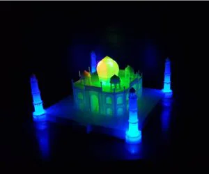 Taj Mahal With Cutouts To Later Retrofit Led Lights. 3D Models
