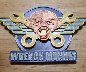 Monkey Wrench Challenge Coin 3D Models