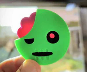 The “Green Zombie” Emoji 3D Badge 3D Models