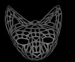 Voronoi Cat Head 3D Models