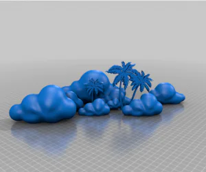 Clouds And Palms 3D Models