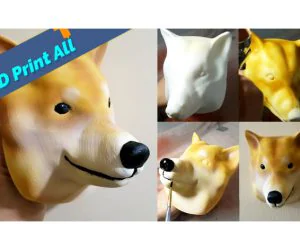 Shiba Inu Doge Dog Head 3D Models