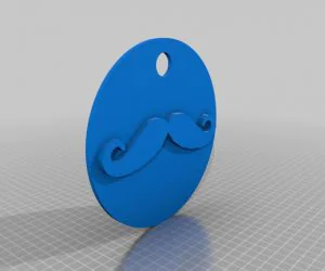 Mustache Keychain 3D Models