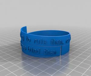 Lord Of The Rings Word Bracelet 3D Models
