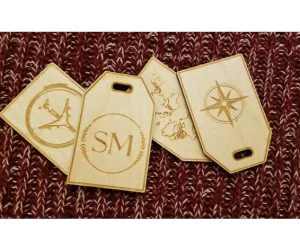 Laser Cut Luggage Tags 3D Models