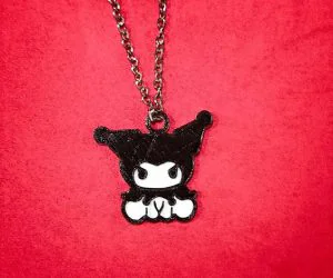 Kuromi Necklace Part 2 Black And White 3D Models