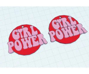 Girl Power Earrings 3D Models