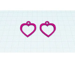 Heart Shape Earring 3D Models