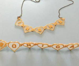 Heart Chain With Text 3D Models