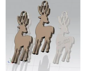 Renna Natalizia Ciondolo Portachiavi Christmas Reindeer Pendant Keychain 3D Models