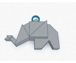 Elephant Origami Charm 3D Models