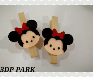 Mini Mouse Clothespins 3D Models