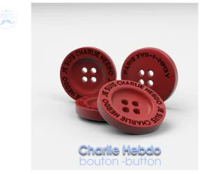 Charlie Hebdo Bouton Coat Button 3D Models