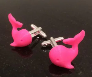 ‘Pinksie The Whale’ Cufflinks 3D Models